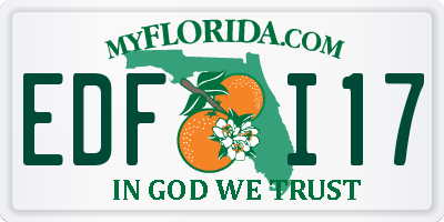 FL license plate EDFI17