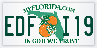 FL license plate EDFI19