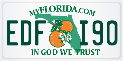 FL license plate EDFI90