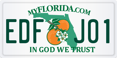 FL license plate EDFJ01