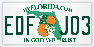 FL license plate EDFJ03
