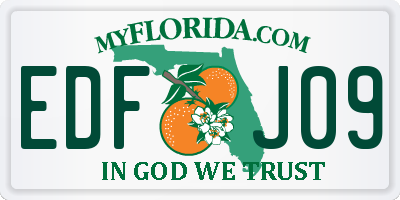 FL license plate EDFJ09