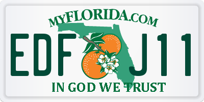 FL license plate EDFJ11
