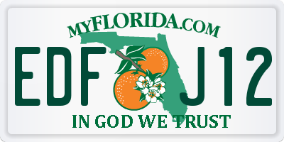 FL license plate EDFJ12
