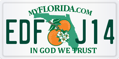 FL license plate EDFJ14