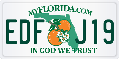 FL license plate EDFJ19