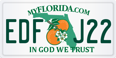 FL license plate EDFJ22