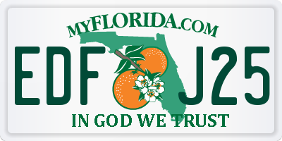 FL license plate EDFJ25