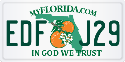 FL license plate EDFJ29
