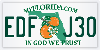 FL license plate EDFJ30