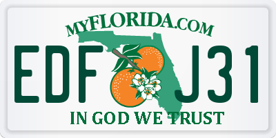 FL license plate EDFJ31
