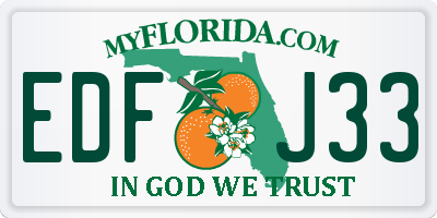 FL license plate EDFJ33