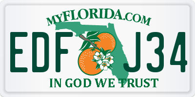 FL license plate EDFJ34