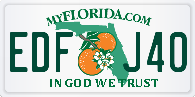 FL license plate EDFJ40
