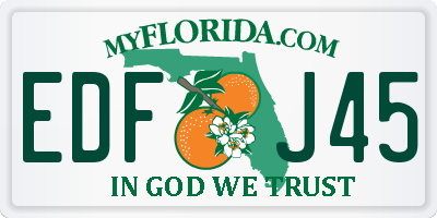 FL license plate EDFJ45
