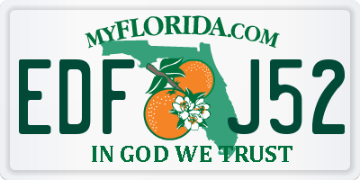 FL license plate EDFJ52