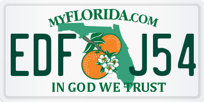 FL license plate EDFJ54