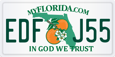 FL license plate EDFJ55