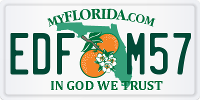 FL license plate EDFM57