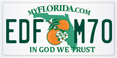 FL license plate EDFM70