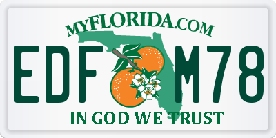 FL license plate EDFM78