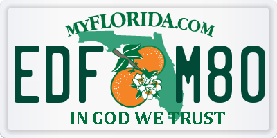 FL license plate EDFM80