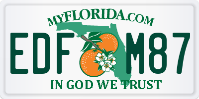 FL license plate EDFM87