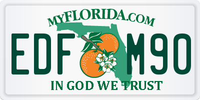 FL license plate EDFM90