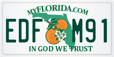 FL license plate EDFM91