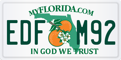 FL license plate EDFM92
