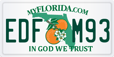 FL license plate EDFM93