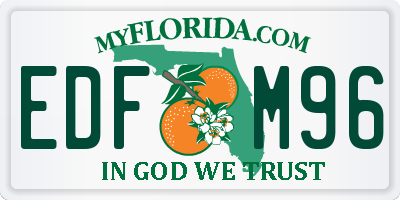 FL license plate EDFM96
