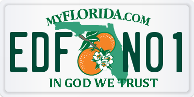 FL license plate EDFN01