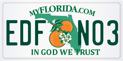 FL license plate EDFN03