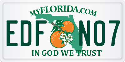 FL license plate EDFN07