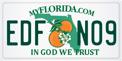 FL license plate EDFN09