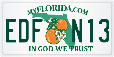 FL license plate EDFN13