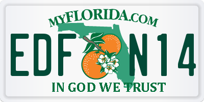 FL license plate EDFN14