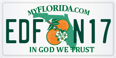 FL license plate EDFN17