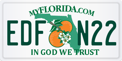 FL license plate EDFN22
