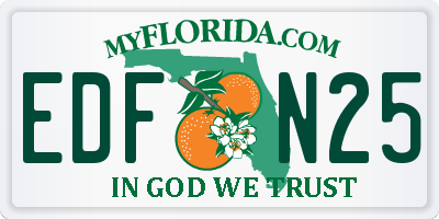 FL license plate EDFN25