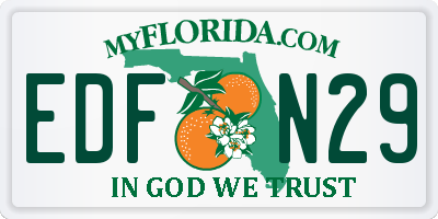 FL license plate EDFN29