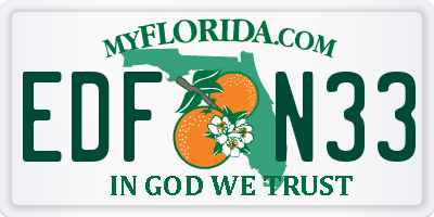 FL license plate EDFN33