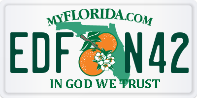 FL license plate EDFN42