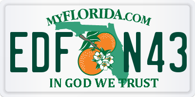 FL license plate EDFN43