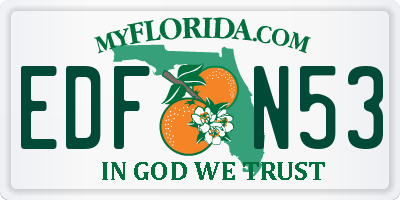 FL license plate EDFN53