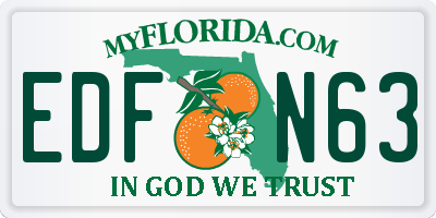 FL license plate EDFN63