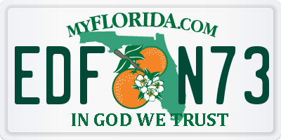 FL license plate EDFN73