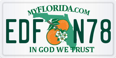 FL license plate EDFN78
