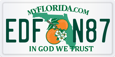 FL license plate EDFN87
